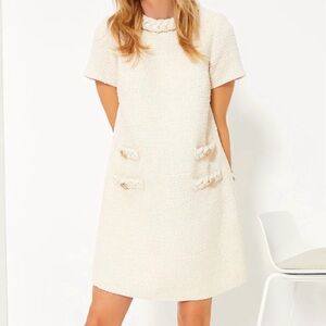 Chic Cream Short-Sleeve Mini Dress